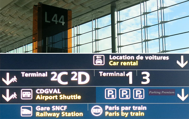 Paris Charles de Gaulle Airport map. Terminals. Metro.